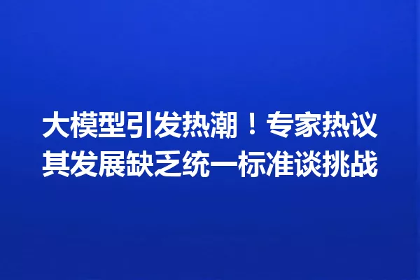 大模型引发热潮!专家热议其发展缺乏统一标准谈挑战