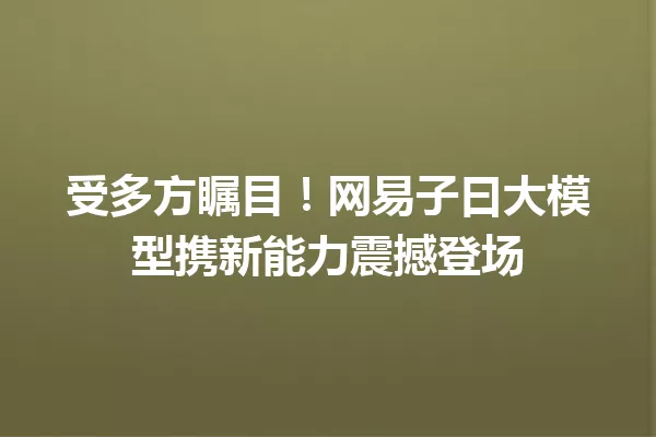 受多方瞩目!网易子曰大模型携新能力震撼登场