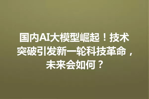 国内AI大模型崛起!技术突破引发新一轮科技革命,未来会如何?